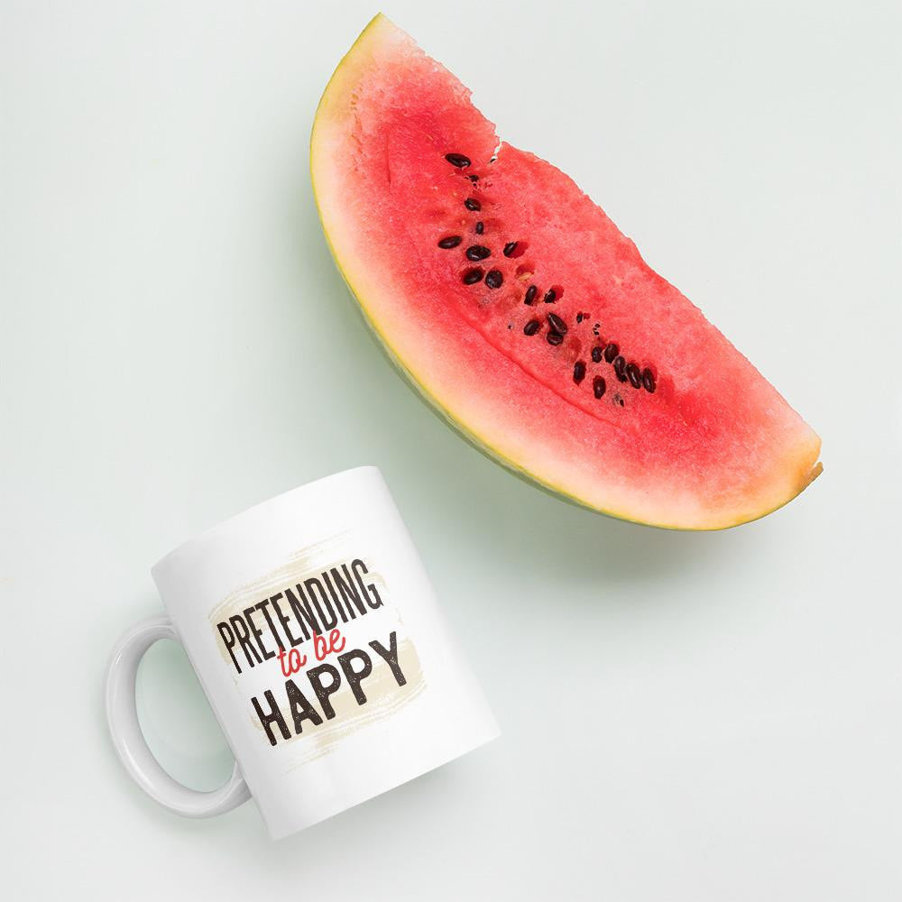 Pretending Happy Coffee Mug