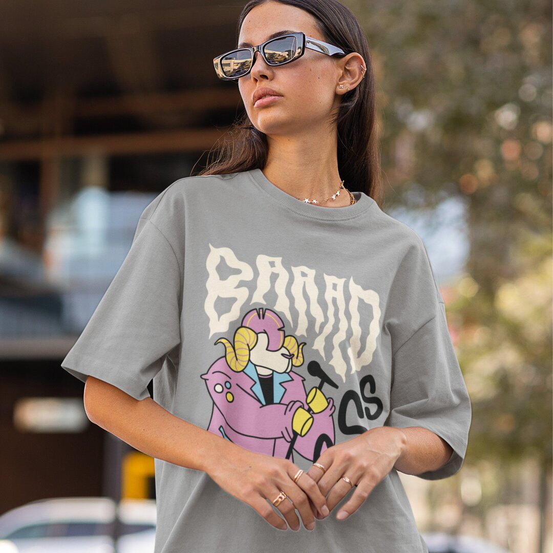 Punk Goat oversized tee front graphic – Fourth Dimension Club