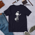 Punk Guitar Half Sleeve T-Shirt — Navy