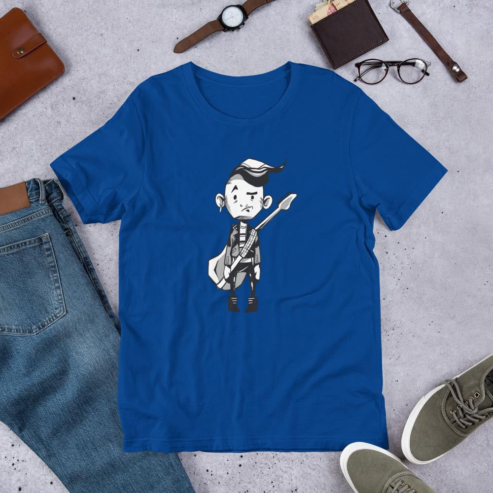 Punk Guitar Half Sleeve T-Shirt — Blue