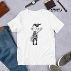 Punk Guitar Half Sleeve T-Shirt — White