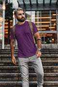 Men/Unisex Plain Half Sleeve T-Shirt — Purple