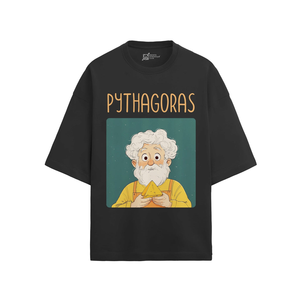 Pythagoras Oversized French Terry T-Shirt — black-2