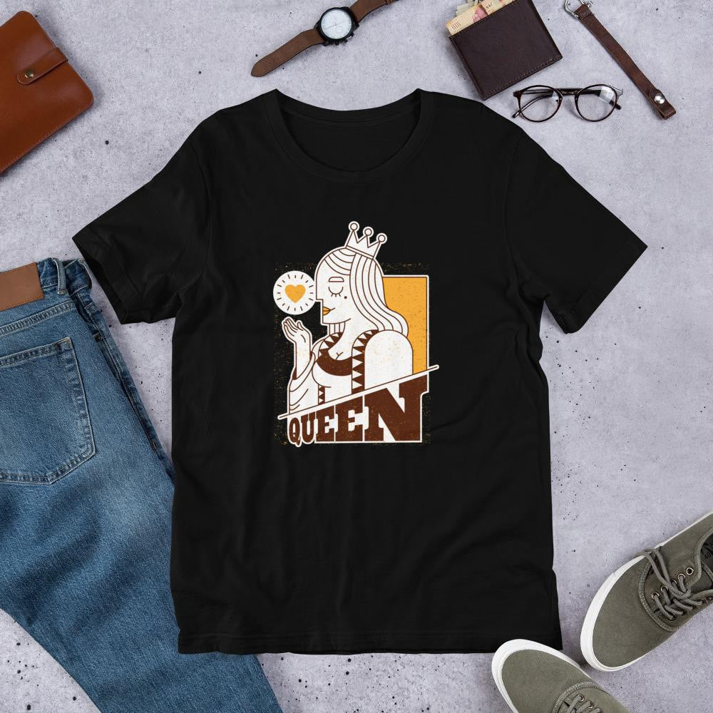 Queen Half Sleeve T-Shirt — Black