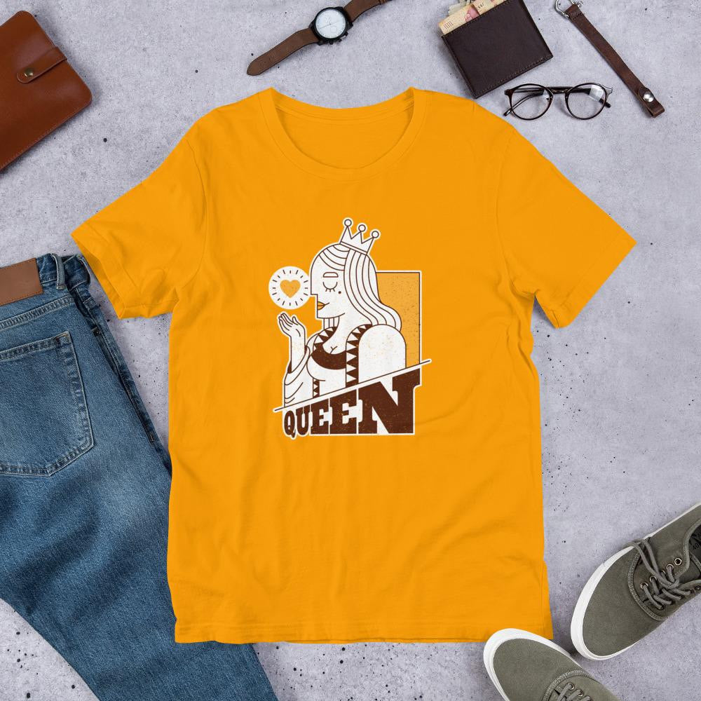 Queen Half Sleeve T-Shirt — Gold
