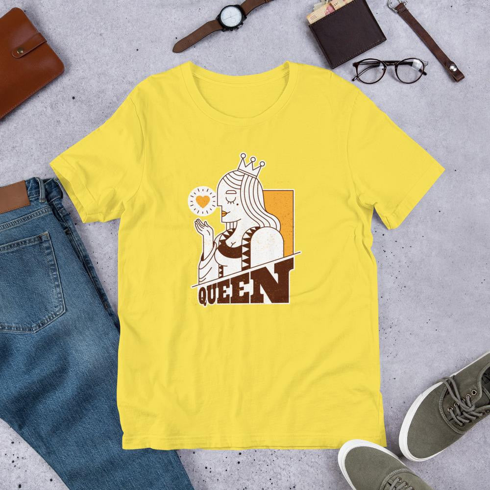Queen Half Sleeve T-Shirt — Yellow