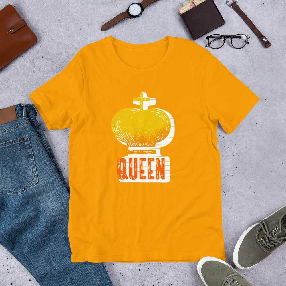 Queen Crown Half Sleeve T-Shirt — Gold