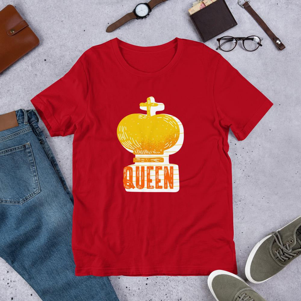 Queen Crown Half Sleeve T-Shirt — Red