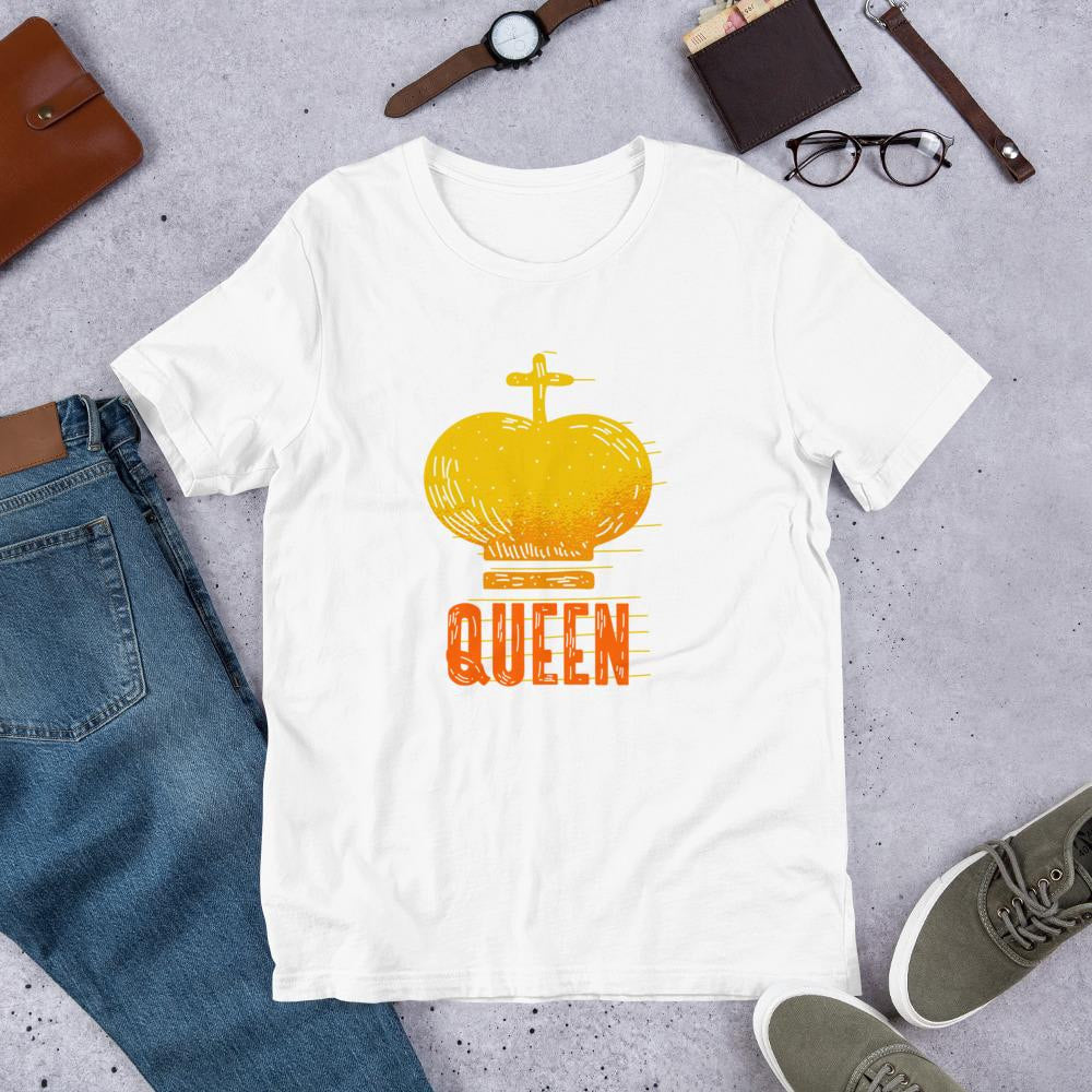 Queen Crown Half Sleeve T-Shirt — White