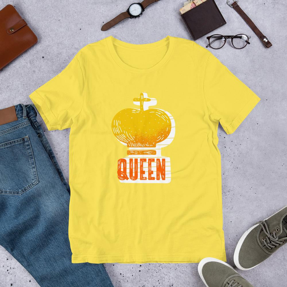 Queen Crown Half Sleeve T-Shirt — Yellow