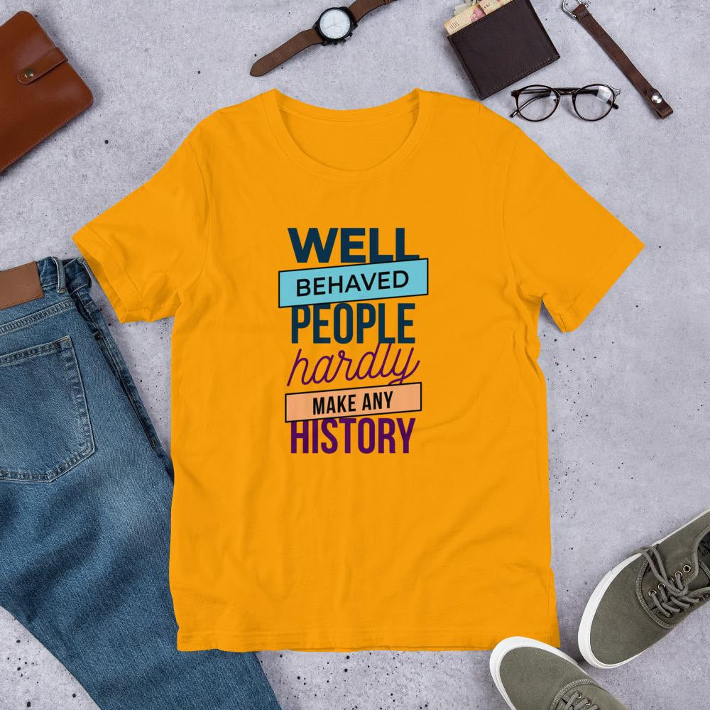 Well Behaved Half Sleeve T-Shirt — Gold
