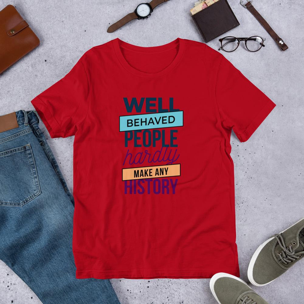 Well Behaved Half Sleeve T-Shirt — Red