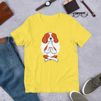 Dog Yoga Half Sleeve T-Shirt — Yellow