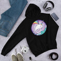 Rainbow Whale Unisex Hooded Sweatshirt — Black