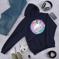Rainbow Whale Unisex Hooded Sweatshirt — Navy