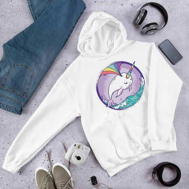 Rainbow Whale Unisex Hooded Sweatshirt