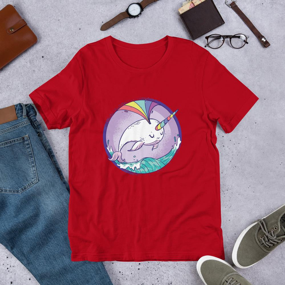 Rainbow Unicorn Whale Half Sleeve T-Shirt