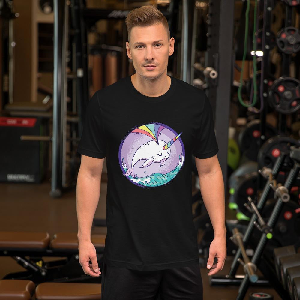 Rainbow Unicorn Whale Half Sleeve T-Shirt — detail view 10