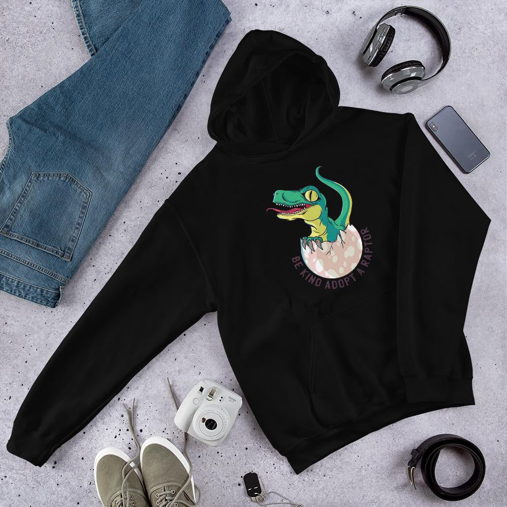 Raptor Unisex Hooded Sweatshirt — Black
