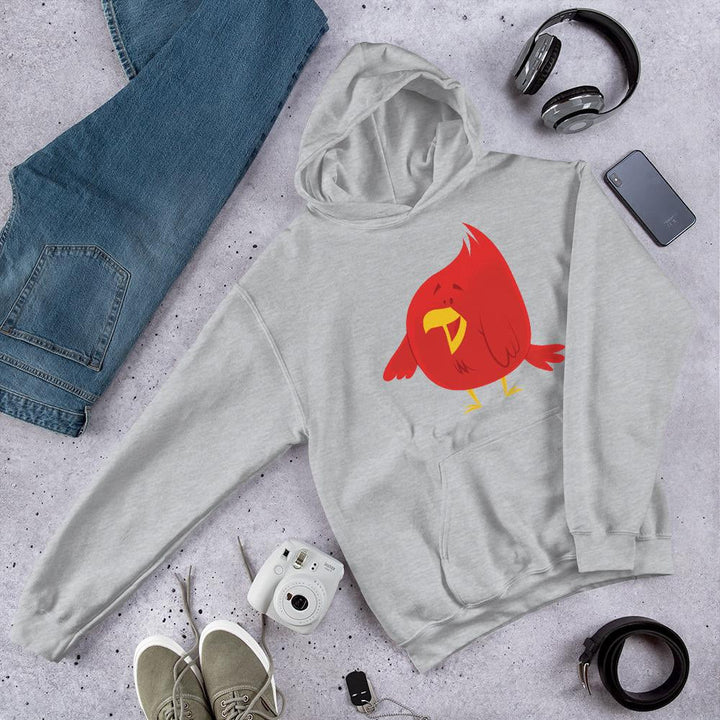 Chubby Red Bird Unisex Hooded Sweatshirt