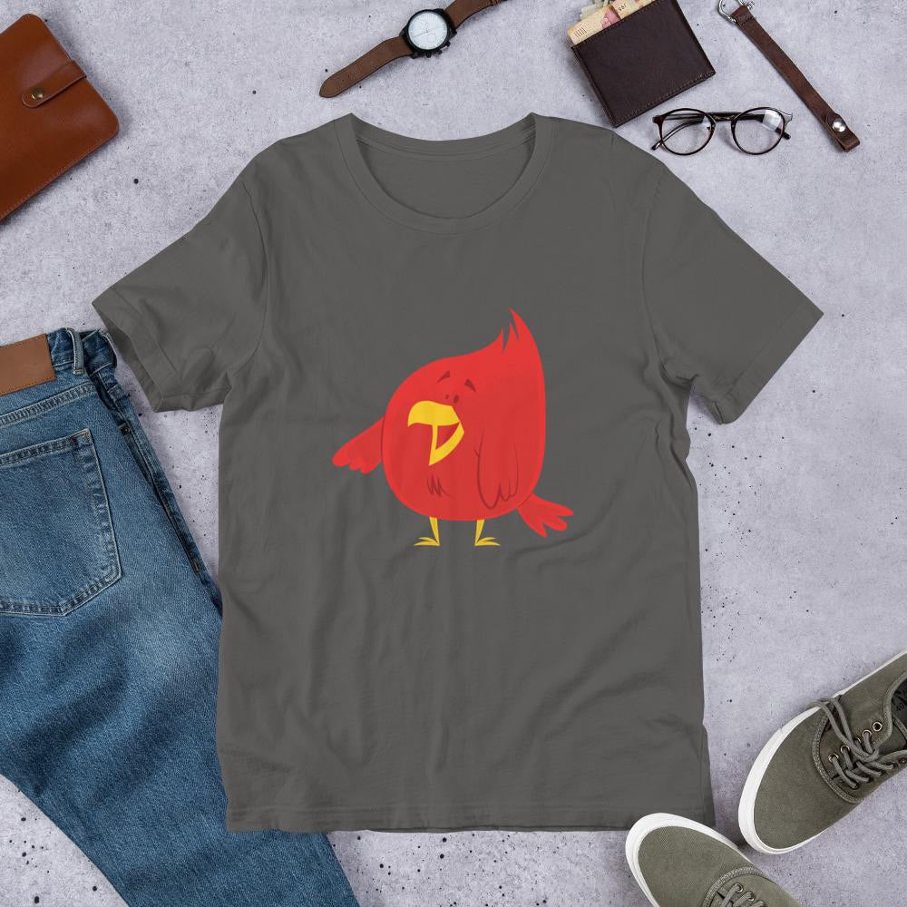Chubby Red Bird Half Sleeve T-Shirt — detail view 2