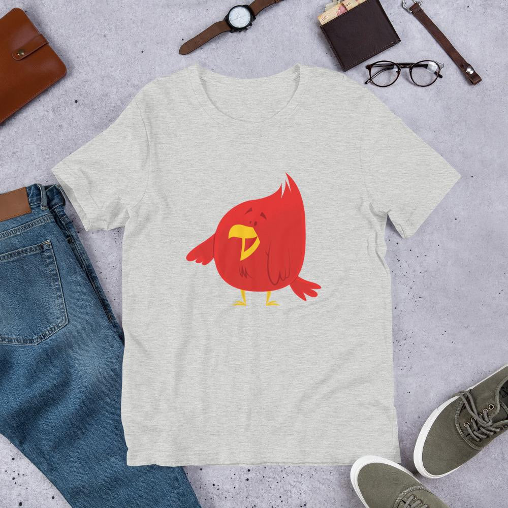 Chubby Red Bird Half Sleeve T-Shirt — detail view 3
