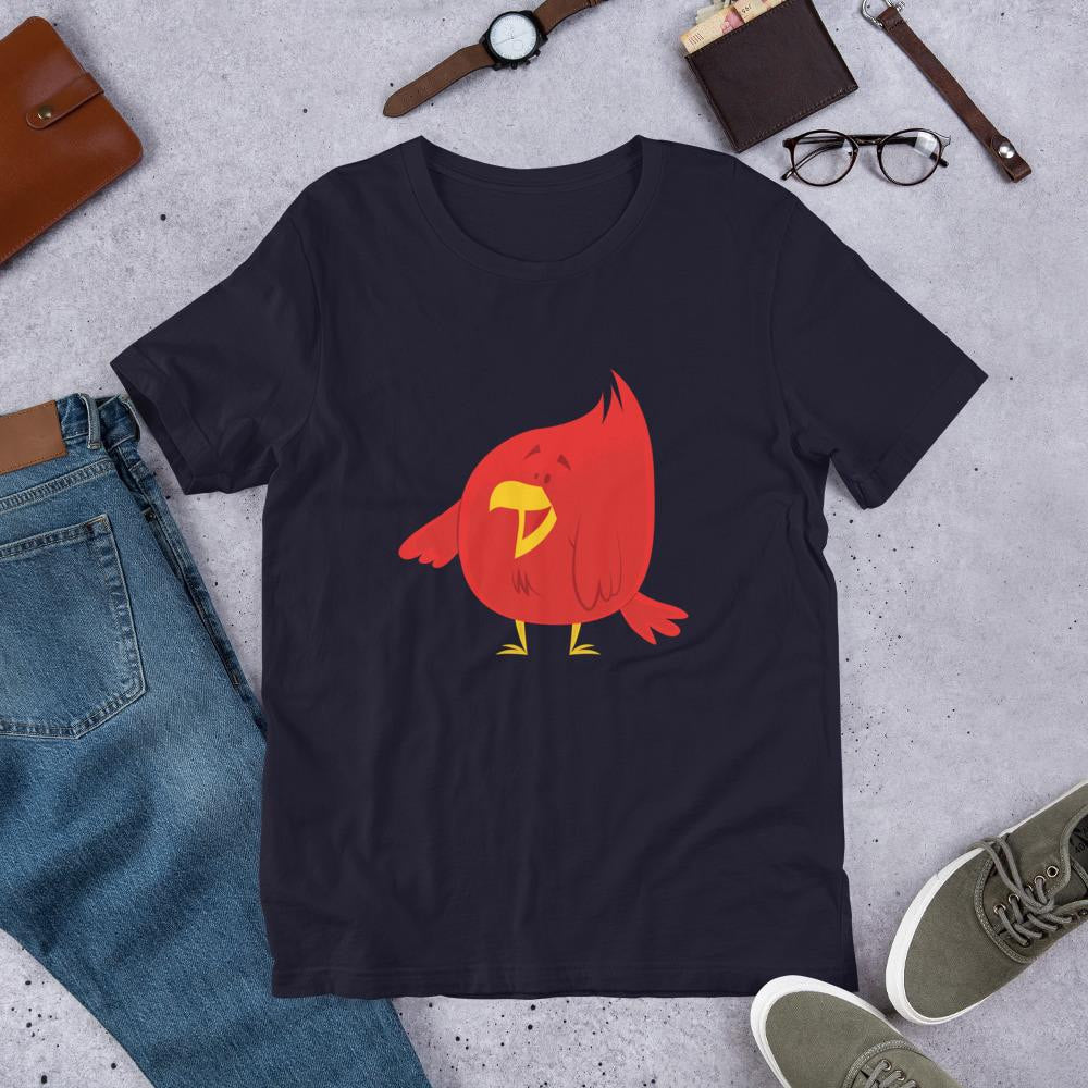Chubby Red Bird Half Sleeve T-Shirt — detail view 7