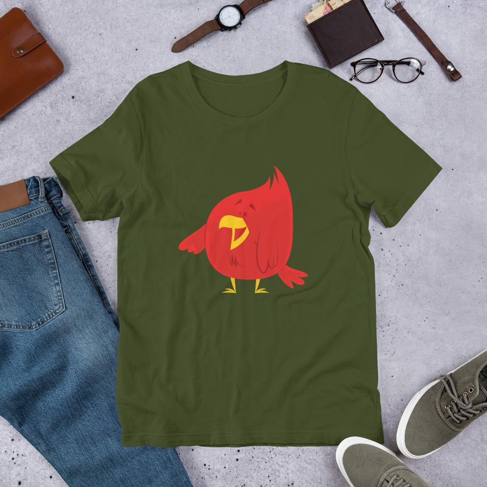 Chubby Red Bird Half Sleeve T-Shirt — detail view 8