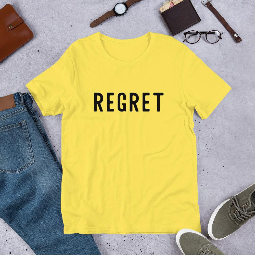 Regret Half Sleeve T-Shirt — Yellow