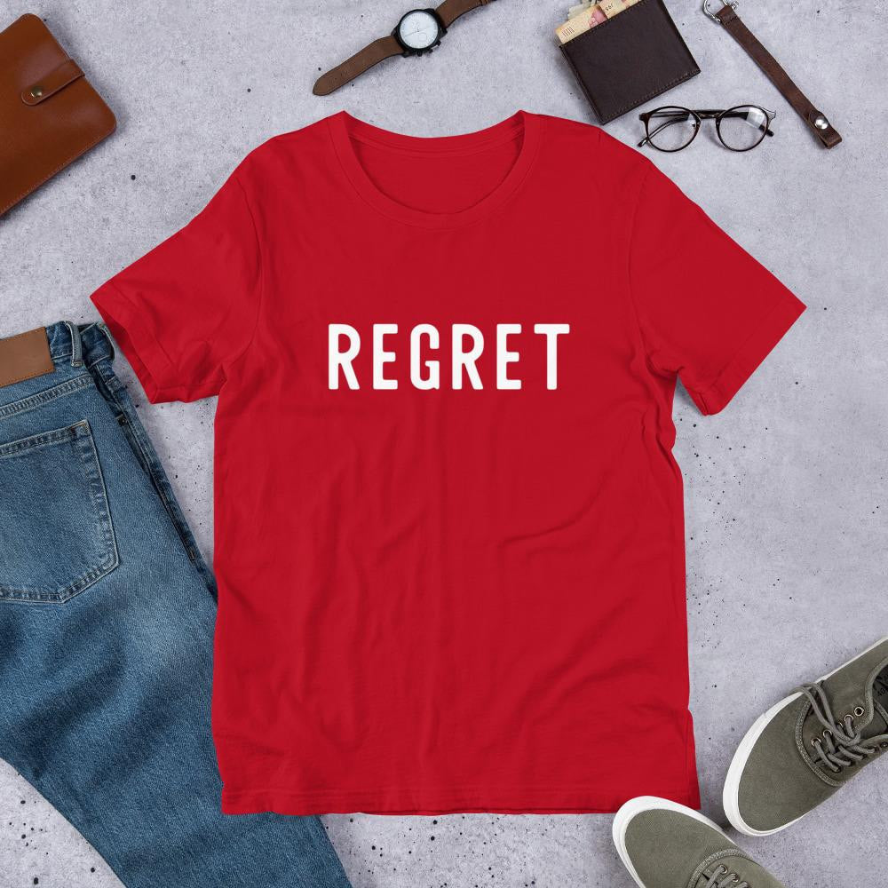 Regret Half Sleeve T-Shirt — Red