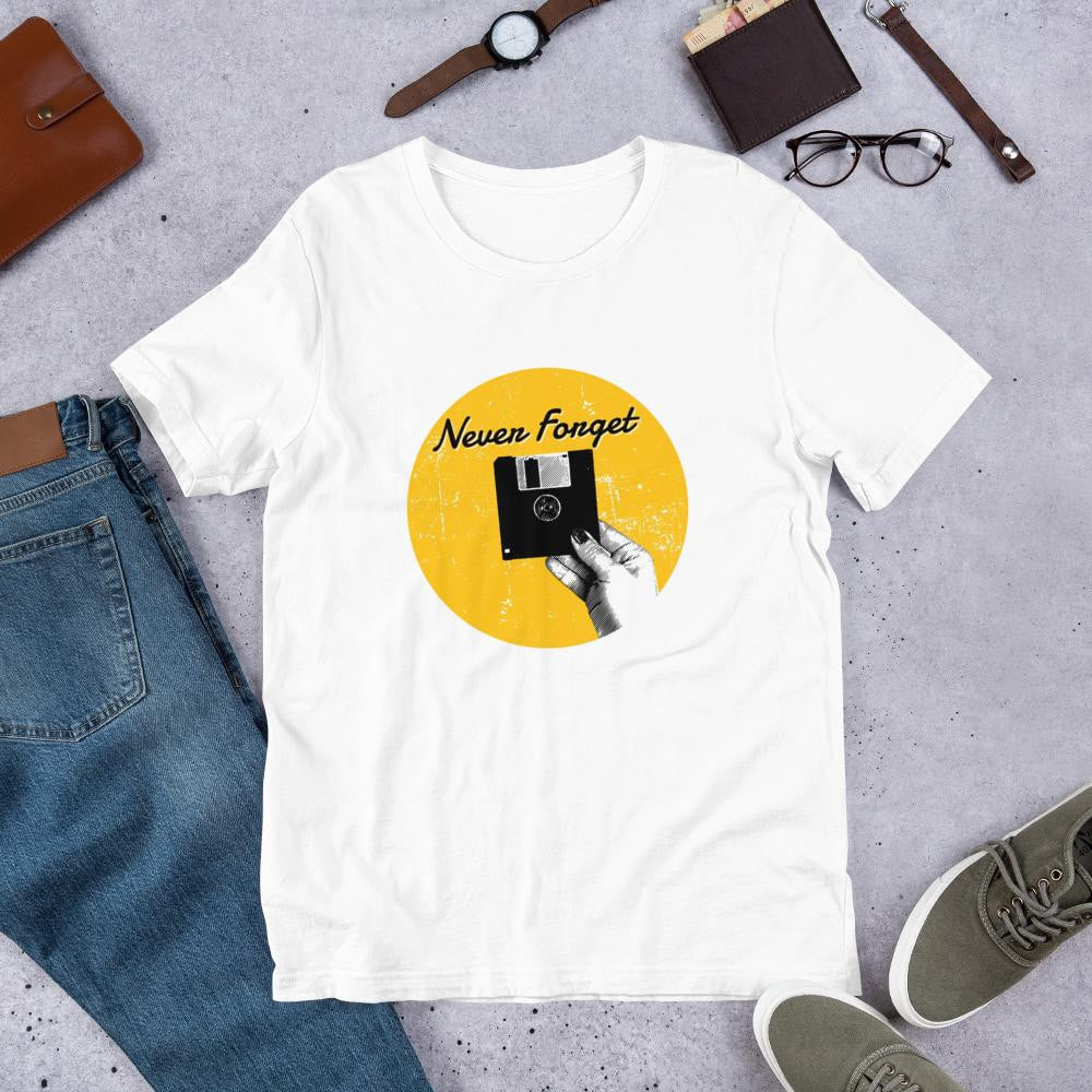 Never Forget Floppy Disk graphic tee – Fourth Dimension Club