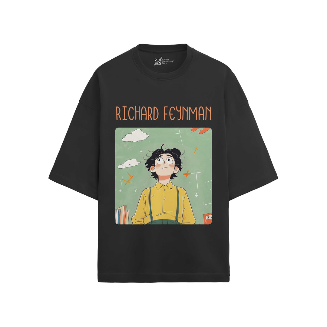 Richard Feynman Oversized French Terry T-Shirt #GeniusDoodles