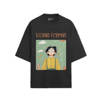 Richard Feynman Oversized French Terry T-Shirt — black-2