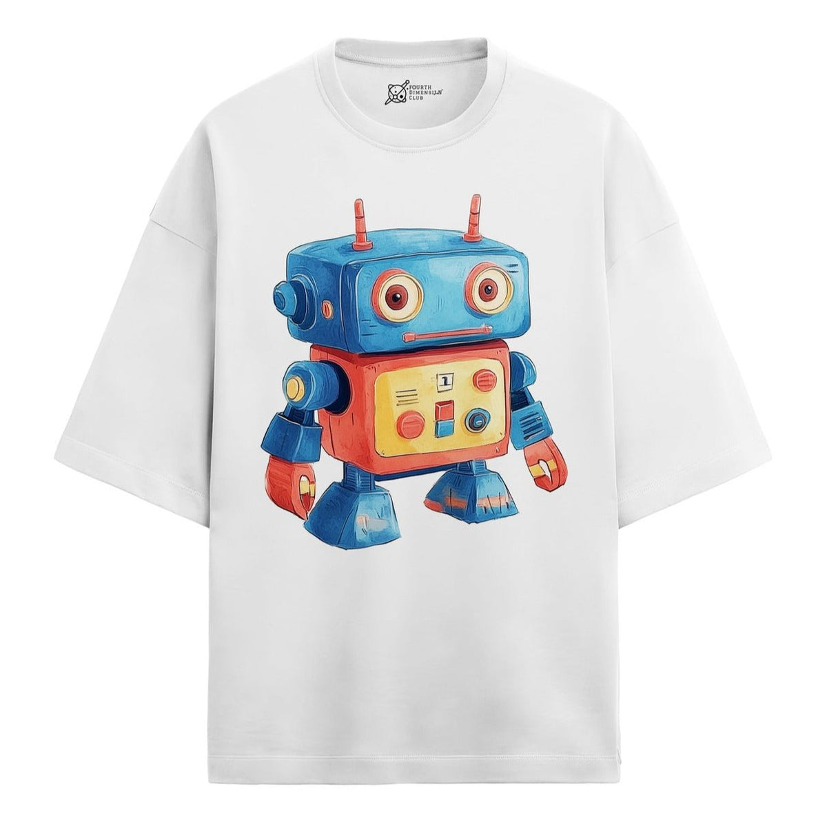 French terry oversized t-shirt with Robo print