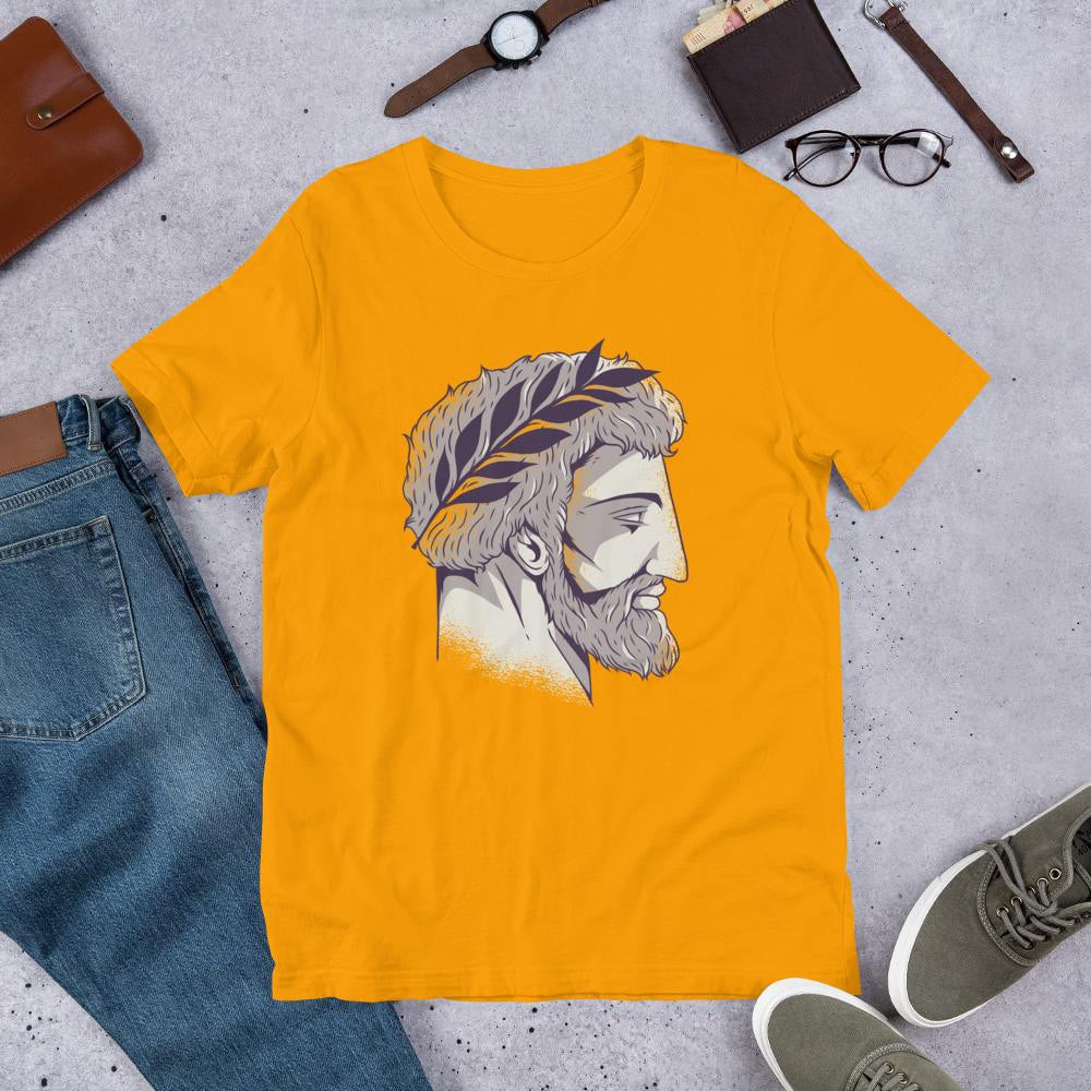 Roman Head Half Sleeve T-Shirt — Gold