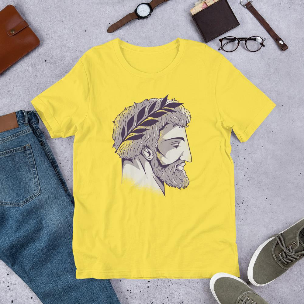 Roman Head Half Sleeve T-Shirt — Yellow