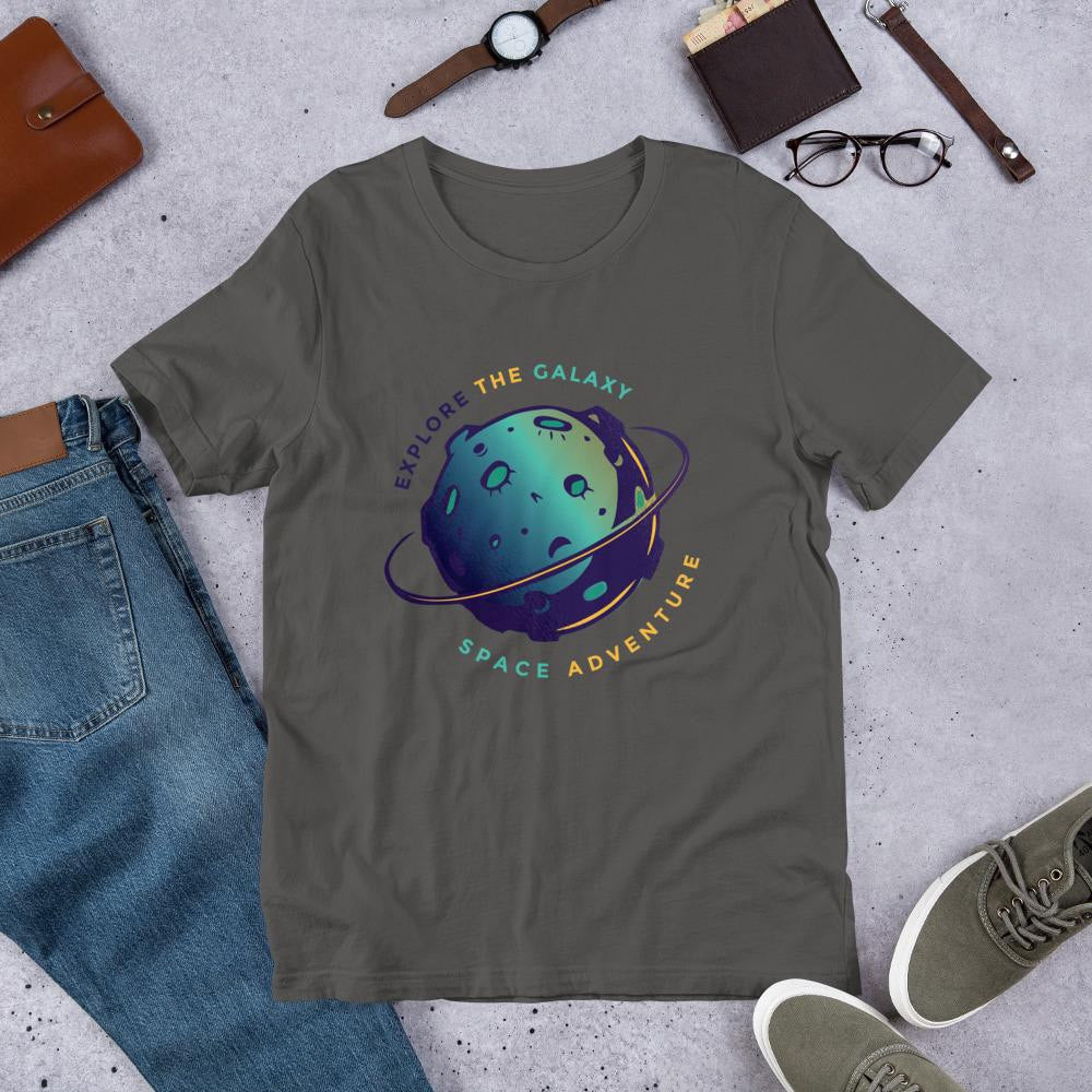 Explore The Galaxy science tee front graphic – Fourth Dimension Club