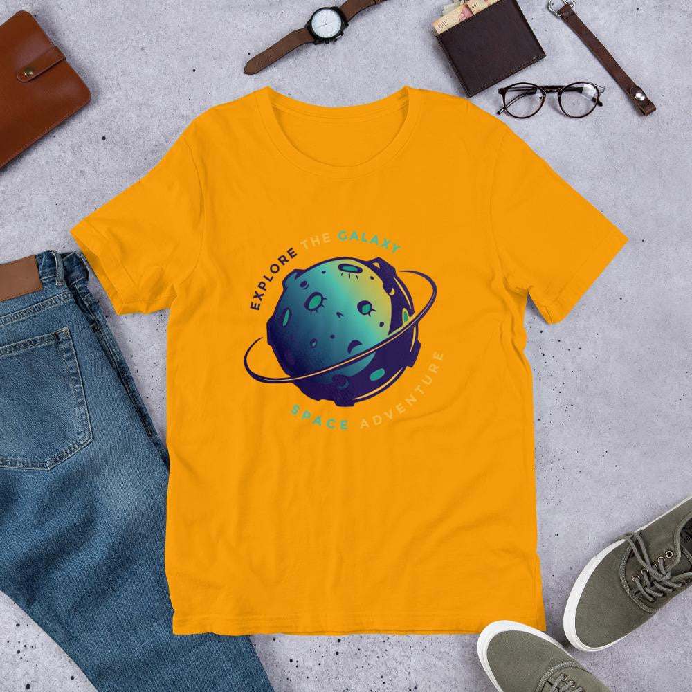 Explore The Galaxy Half Sleeve T-Shirt — Gold