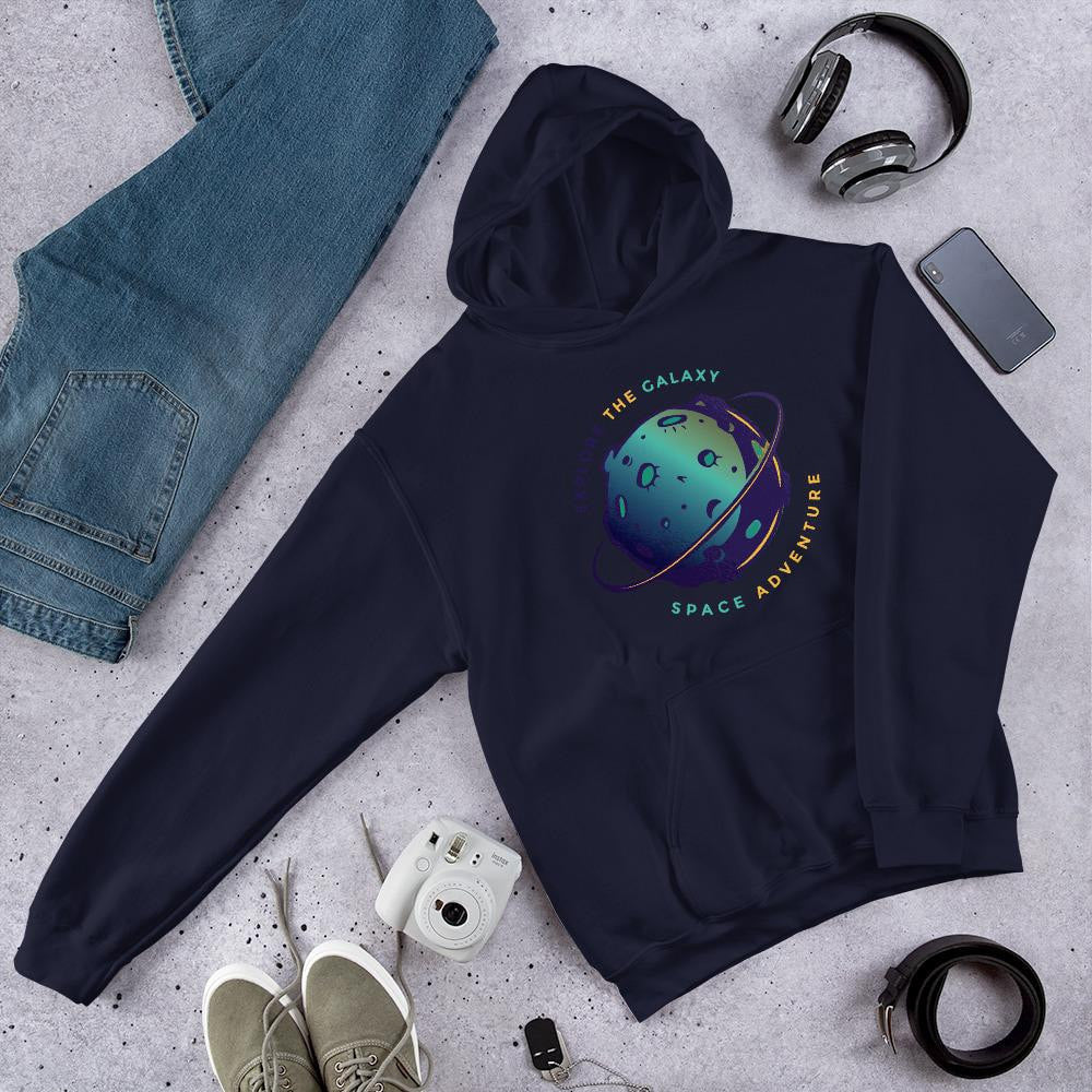 Explore The Galaxy Unisex Hooded Sweatshirt — Navy