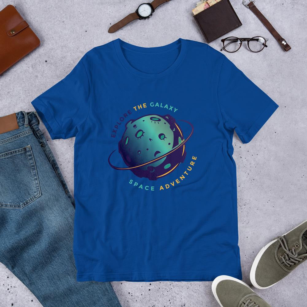 Explore The Galaxy Half Sleeve T-Shirt — Blue