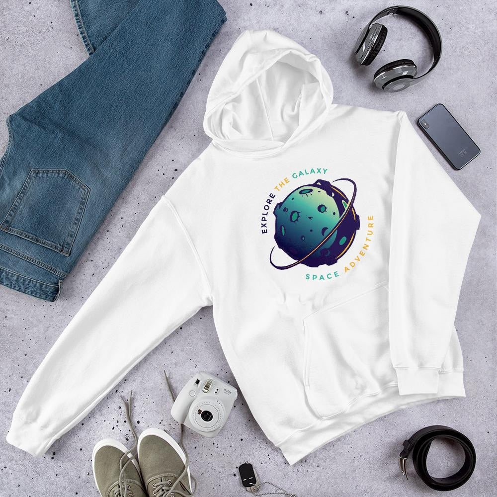 Explore The Galaxy space hoodie graphic – Fourth Dimension Club