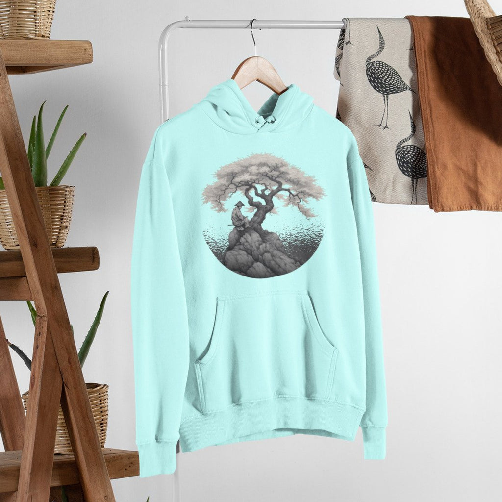 Sakura Tree & Samurai Unisex Hooded Sweatshirt — Mint