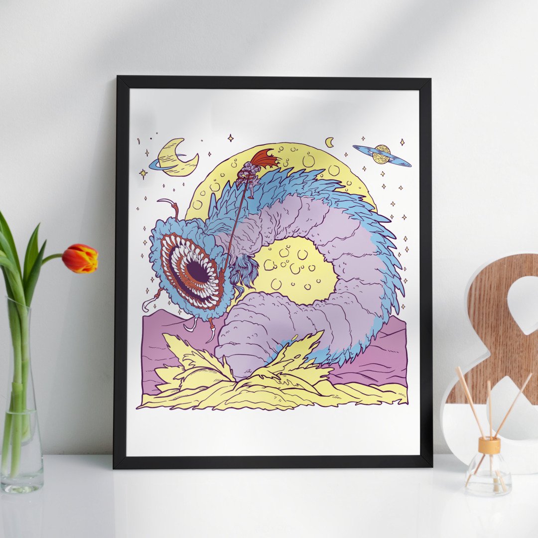 Sandworm Rider Framed Poster — A3 12 X 18 Inch (2)