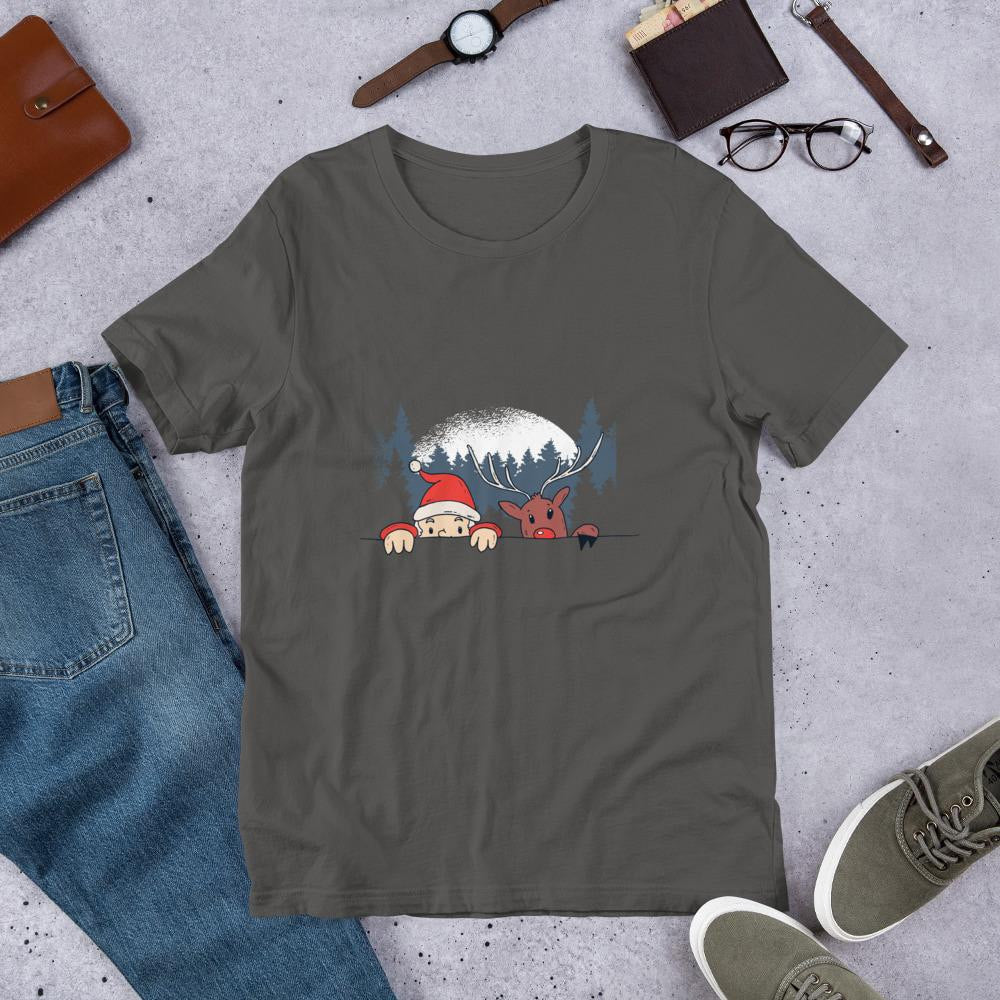 Santa & Reindeer Half Sleeve T-Shirt