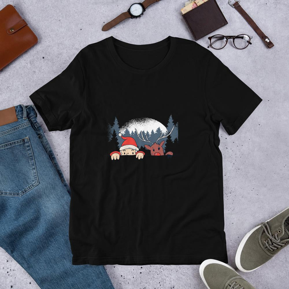 Santa & Reindeer Half Sleeve T-Shirt