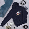 Santa & Reindeer Unisex Hooded Sweatshirt — Navy