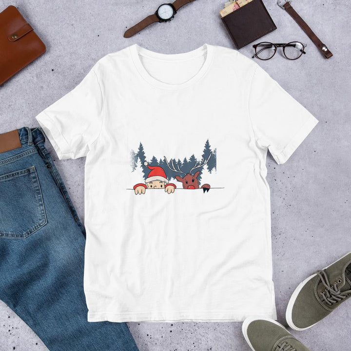 Santa & Reindeer Half Sleeve T-Shirt