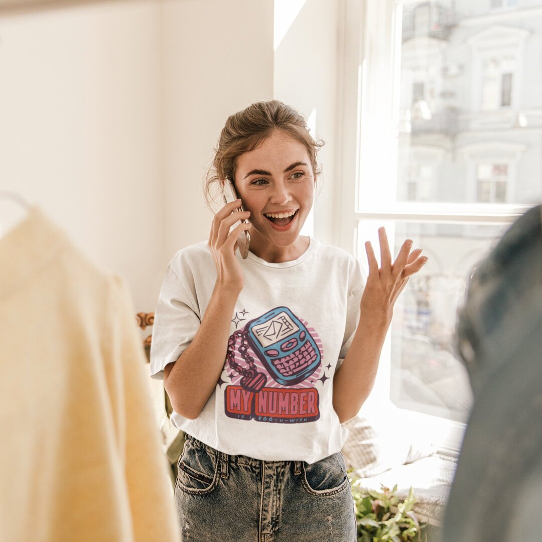 Sassy Phone Number oversized tee front graphic – Fourth Dimension Club