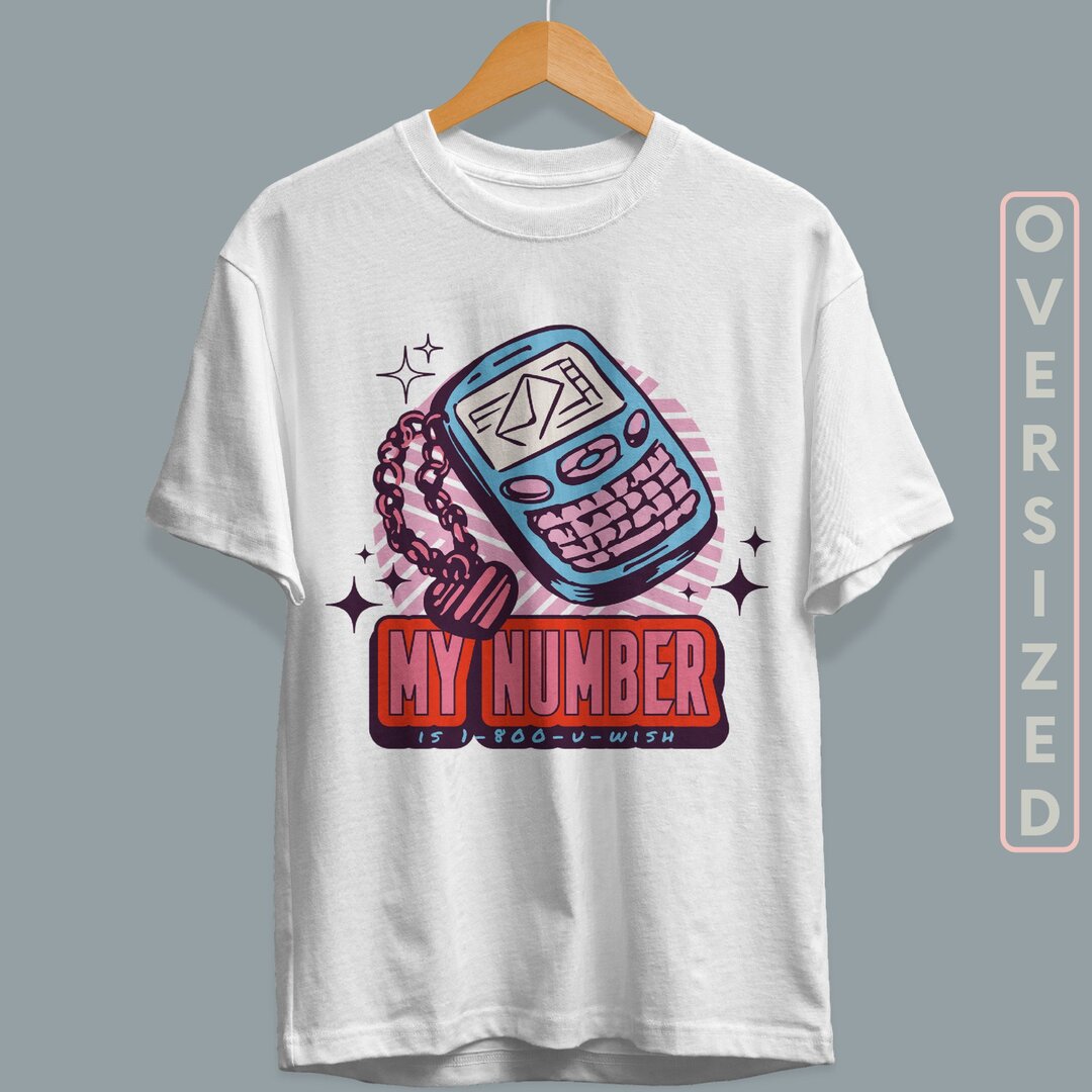 Sassy Phone Number Unisex Oversized T-Shirt — back view