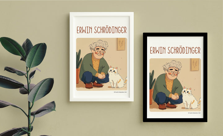 Erwin Schrödinger Framed Poster #GeniusDoodles